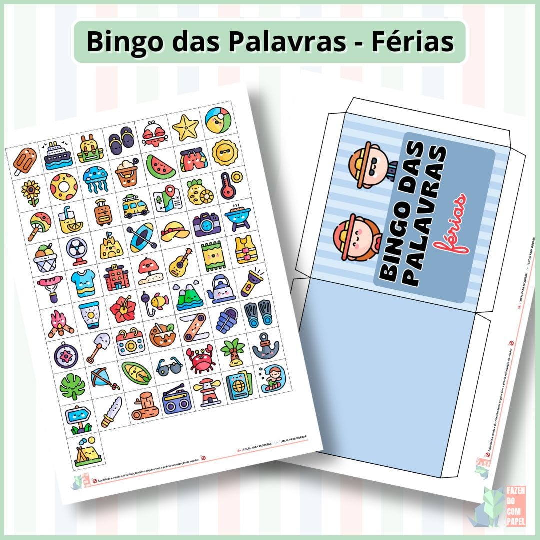 Bingo das Palavras - Férias - Imagem 4