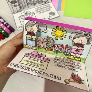 Cartão Jardim 3D Dia da Mulher